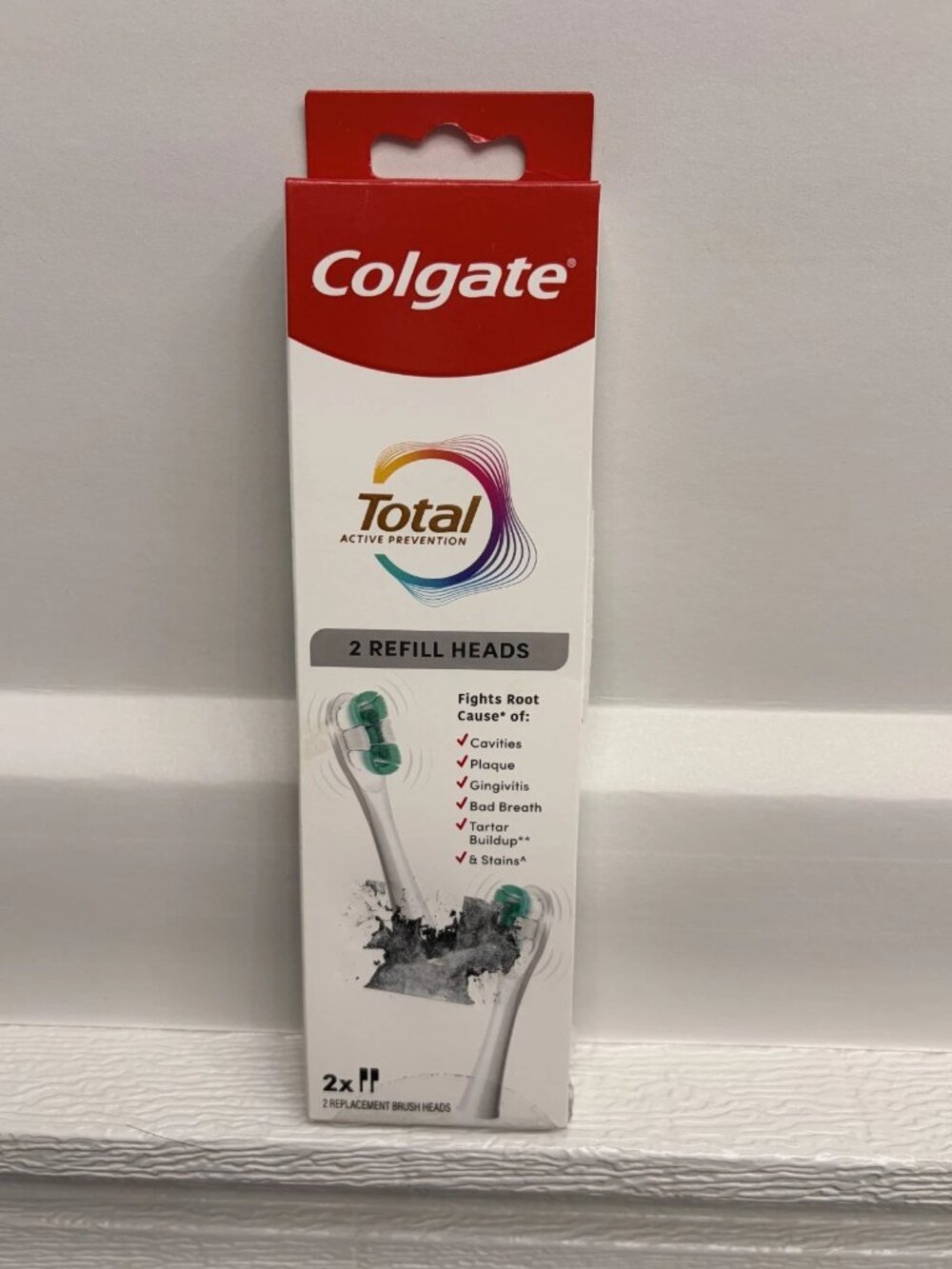 Colgate Total Active Protection Toothbrush 2 pc Refill Replacement Heads NEW